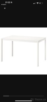 Stul a 4 zidle, bílá/bílá, 125x75 cm - 8