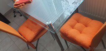 Skleněný stůl + 3x židle - 8