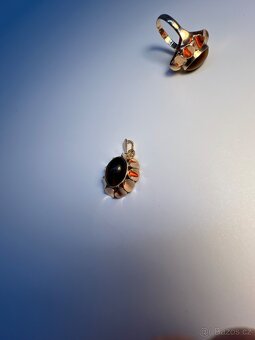 Krásný zlatý prsten & přívěsek - tygří oko - 8