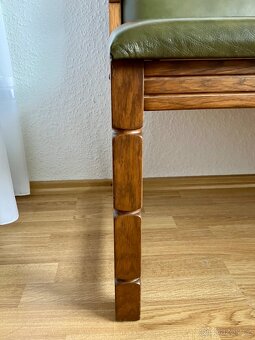 Luxusní kožené rustikální židle + lavice - 8