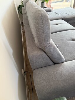 Rozkládací rohová sedací souprava šedý mikroplyš - 8