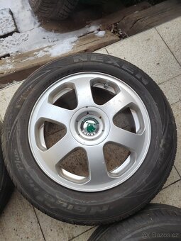 Prodám orig alu 15 škoda Octavia 1 5x100 ET 43 letní pneu - 8