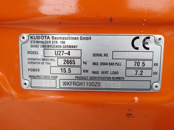Minibagr KUBOTA U27-4 - 8