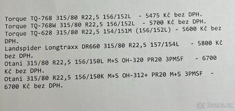315/80 r22,5 Nákladní  Záběrové 315/80R22,5 - 8