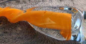 JAROSLAV SVOBODA - oranžový skl. svícen - 40 cm - 8