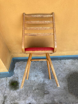 Židle dřevěná ohýbaná čalouněná látkou RETRO 500 kč - 8