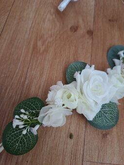 Svatební výzdoba na auta bílá eukalyptus - 8