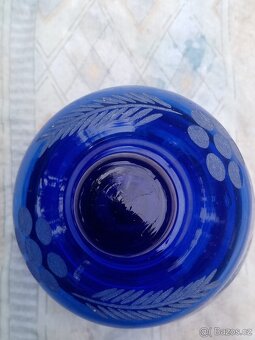 Prodám modrou broušenou cukřenku - 8