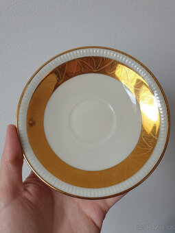 Zlatá porcelánová čajová souprava Czechoslovakia - 8