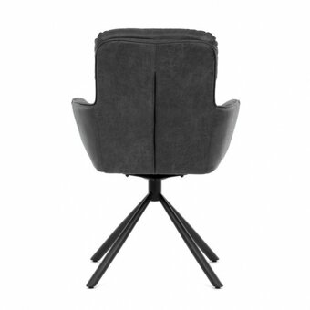 Otočná jídelní židle se šedou látkou a područkami - 8