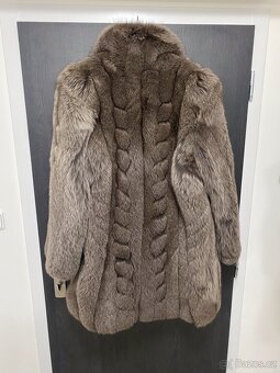 Luxusní kabát z pravé stříbrné lišky – Silver Fox – VEL. 48 - 8