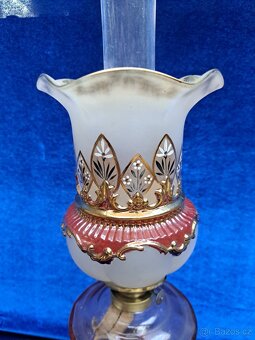 Petrolejová lampa skleněná, medová - 8