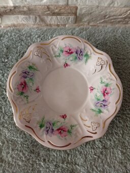 Růžový porcelán, šálek s podšálkem, Chodov - 8
