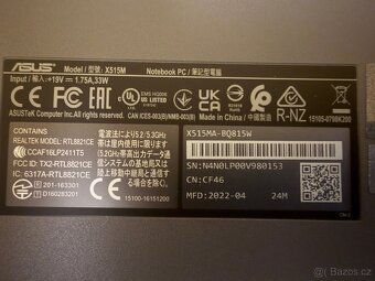 Notebook ASUS X515M - 8