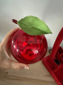 Retro lampička, červená, držák na tužky, 80. léta - 8