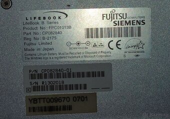 LifeBook B Series Fujitsu Siemens, muzeální kousek - 8