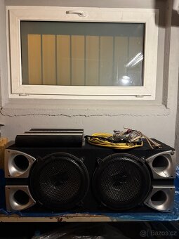 Subwoofer Axton CAB 609 2x250 RMS+zesilovač AUNA ALP404CH - 8