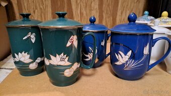 Porcelánové hrnečky s pokličkou, značeno, Made in China - 8