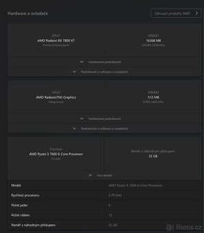 ☑️Herní PC RYZEN 5 7600,RX 7800XT 16 GB,32 GB DDR5,2 TB SSD - 8