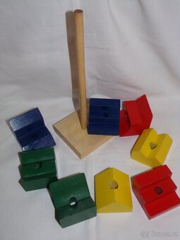 Staré dřevěné HRAČKY, VĚŽ, AUTO, NÁŘADÍ, LOUTKY, VESNICE - 8