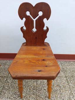 Selský jídelní set, stůl, 2 židle, nábytek z masívu - 8