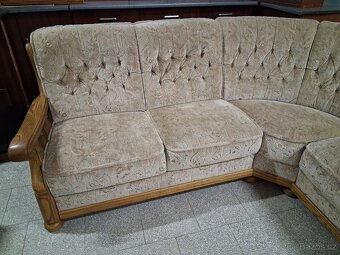 Sedací souprava rohová s křeslem rustikální - 8