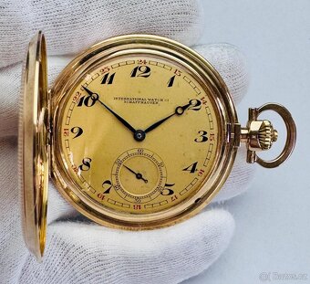 14K CELO ZLATÉ PÁNSKÉ KAPESNÍ HODINKY IWC SCHAFFHAUSEN S ETU - 8
