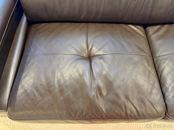 Kožená hnědá sedací souprava DeFo - 8