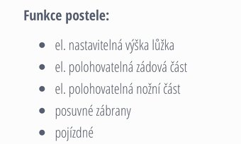 Elektrická polohovací postel LINET 90 × 200 cm - 8