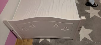 Dětská  bila postel s hvězdičkama s šuplíkem - 8