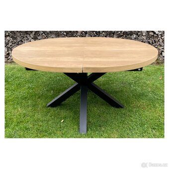 Masivní oválný jídelní stůl - Metalox 150 cm - 8