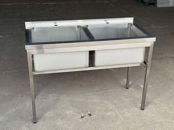Nerezový dvojdřez -GASTRO mycí stůl (rozměry 100cm-140cm) - 8