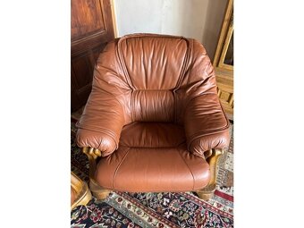 Dubová rustikální kožená souprava 3+1+1, 3791 - 8