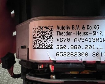 Airbag VW Passat Arteon Golf Tiguan včetně kabelu - 8