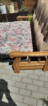 Sedací souprava masiv+ kombinace dřevo + rozkládací gauč - 8