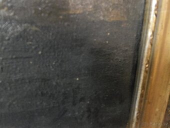 Starý obraz, krajina, jezero,sig. - 8