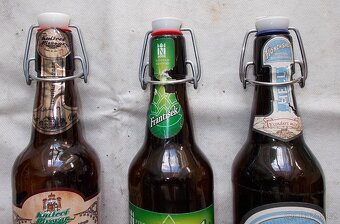 Pivní láhve, flašky. Komplet 3 kusy. - 8