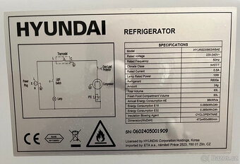 Prodám zánovní ledničku Hyundai - 8
