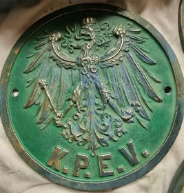 Bron znak, cedule Pruské železnice / dráhy K.P.E.V. - 8