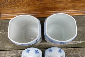 Porcelánové dózy Káva a Cukr, modré třešně Teplice - 8