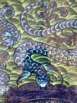 Dvojice recyklovaných 20cm secesních dlaždic. Možná od Willi - 8