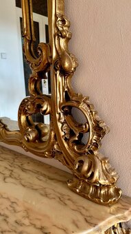Art deco zrcadlo se stolkem s mramorem ✔️ - 8