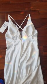 Saténové svatební šaty vel L/XL - 42/44 - 8