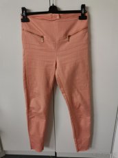 Dámské meruňkové skinny kalhoty s vysokým pasem vel. S - 8
