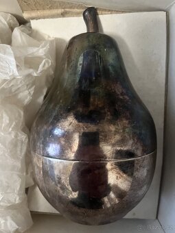 Likérová souprava Hruška, Art-deco, Alpaka - 8