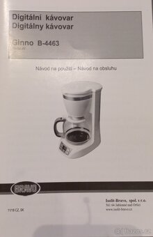 Digitální kávovar Ginno B-4463 Bravo , překapávač na kávu - 8