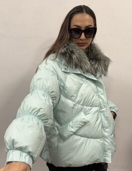 Dámská péřová bunda s pravou liščí kožešinou - 8