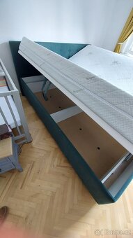 Manželská prodlouzena čalouněná postel - 8