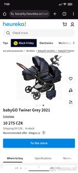 babyGO, kočárek pro sourozence 2 v 1 - 8