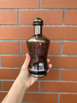 Dekorovaná stříbrem retro karafa 500ml, Itálie - 8